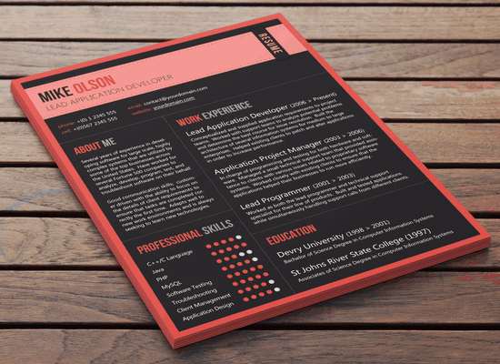 Typeset resume